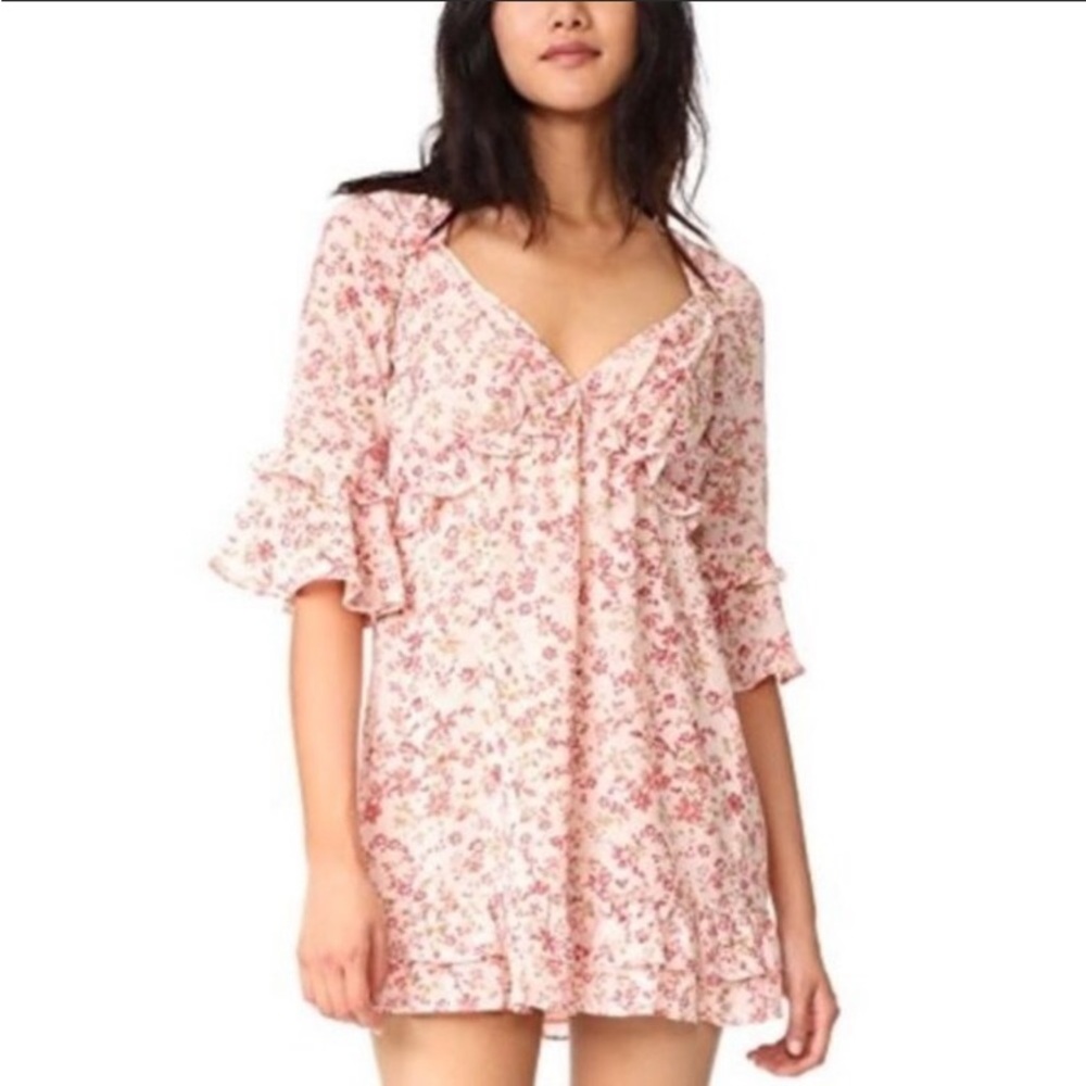 For Love and Lemons Churro Floral Mini Dress